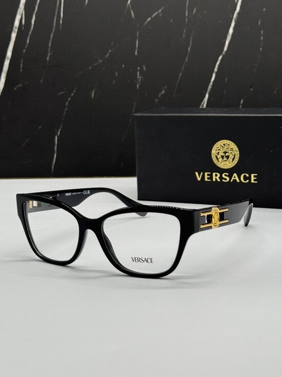 Versace VE3347 GB1 Black Cat Eye Women Eyeglasses Authentic NEW main image 6